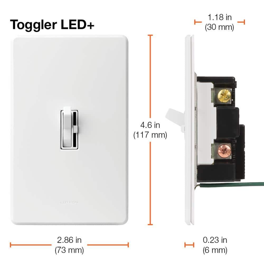 Black Smart LED Toggle Dimmer Switch for Dimmable Bulbs