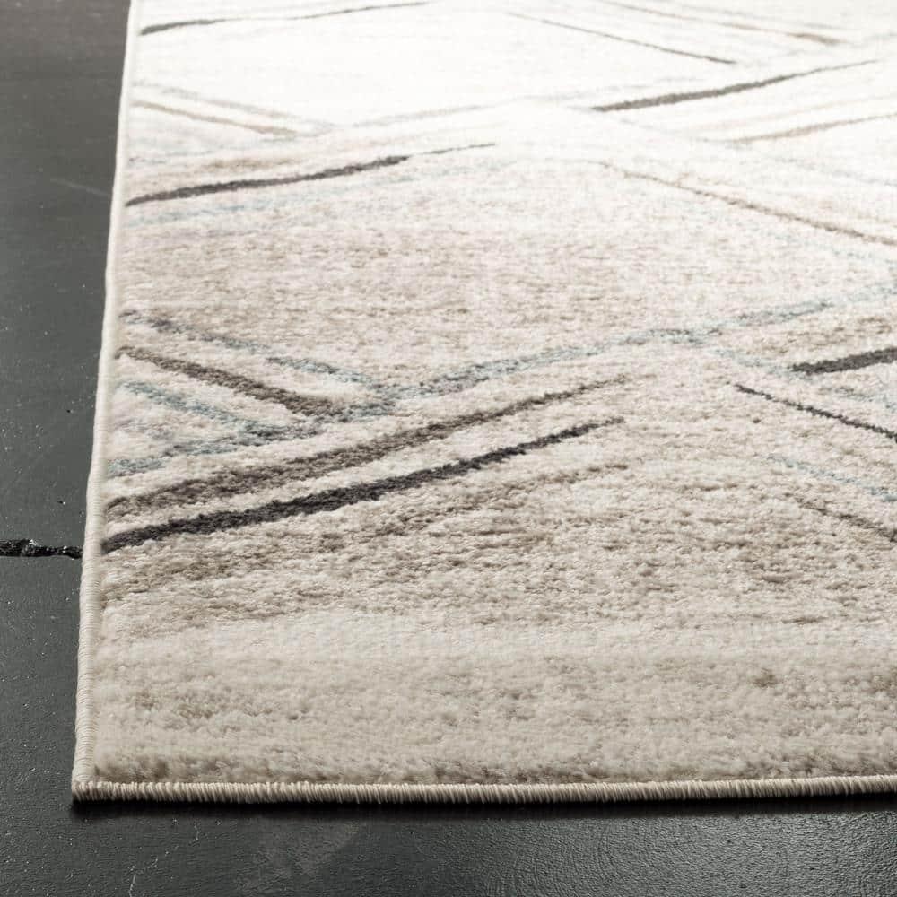 Amsterdam AMS112 Power Loomed Indoor Accent Rug - Cream/Charcoal - 3'x5' - Safavieh