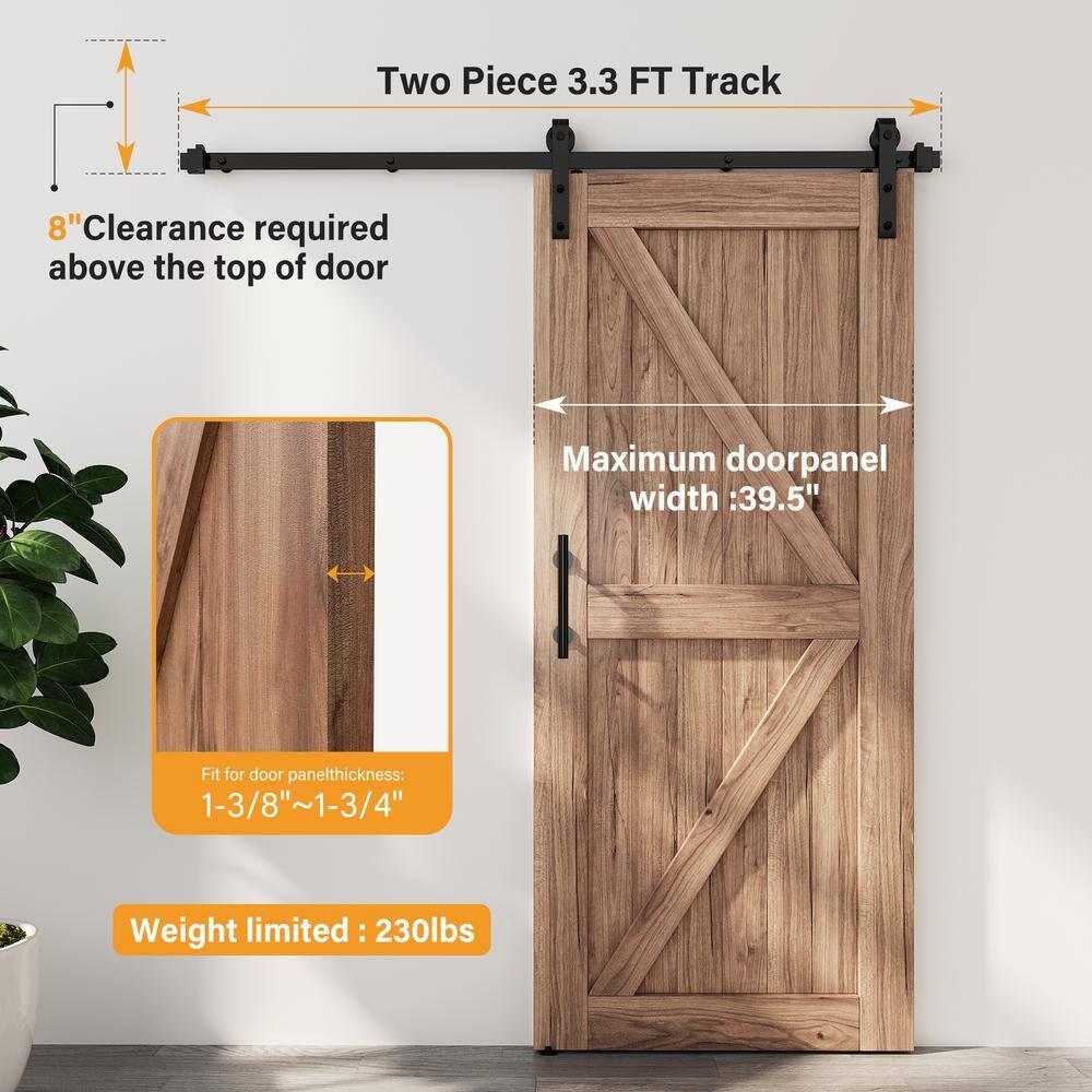 Lazio Sliding Standard Single Barn Door Hardware Kit