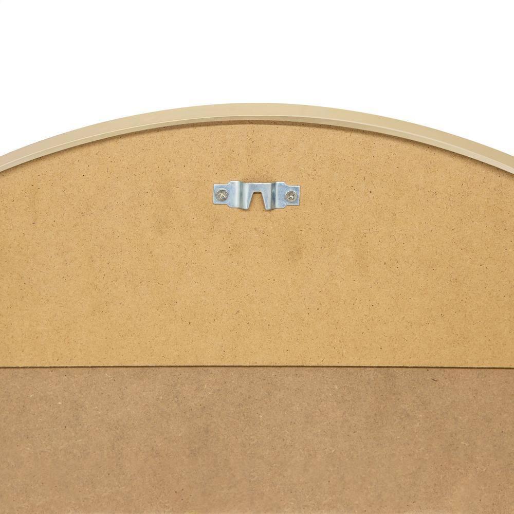 Maeve Arched Wall Accent Mirror – 36-Inch H X 24-Inch L, Modern Metal Framed – Living Room, Bedroom, Bathroom Vanity Mirror – Gold – Design House, 596726-GLD
