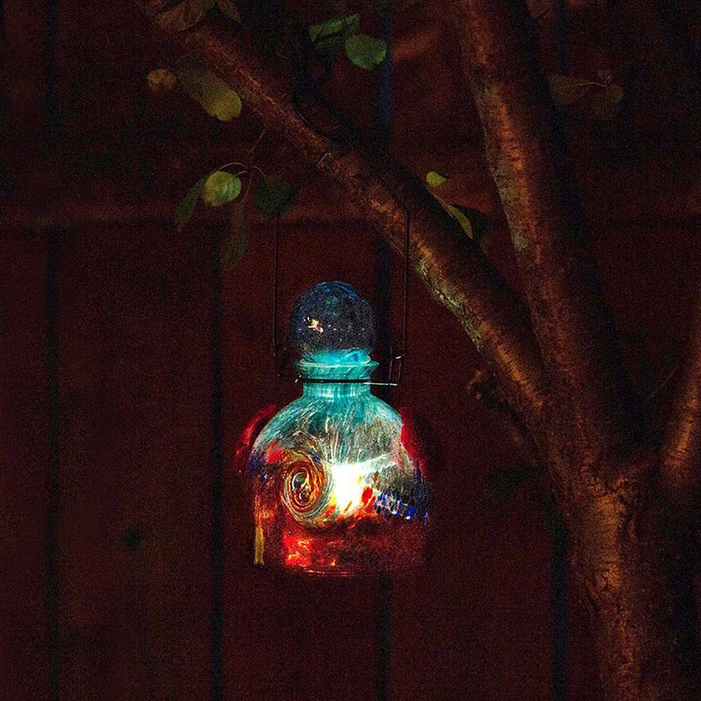 Echo Valley LunaLite Bell Hummingbird Feeder, Aqua/Red