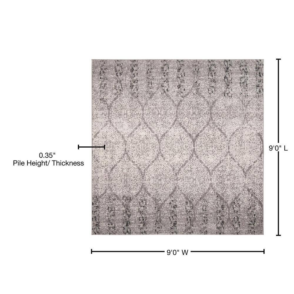 Madison MAD604 Power Loomed Indoor Area Rug - Grey/Ivory - 9'x9' - Safavieh