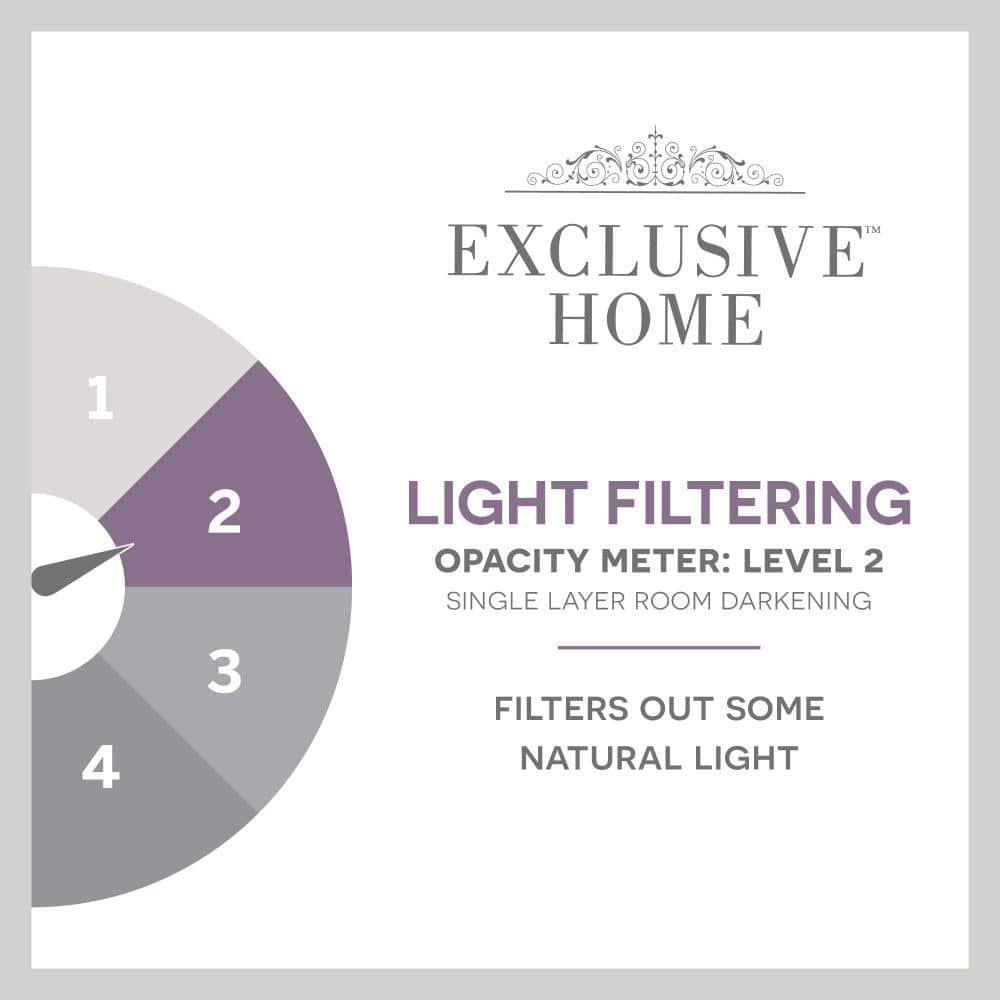 84"x54" Demi Light Filtering Curtain Panel with Tassels Black - Exclusive Home