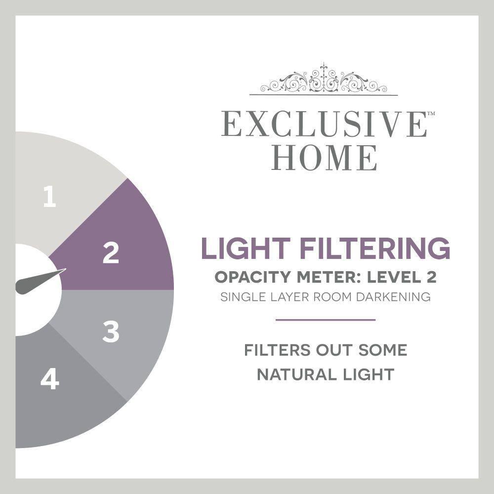 84"x54" Demi Light Filtering Curtain Panel with Tassels Gray - Exclusive Home: Stripe, Back Tab, Indoor Use, OEKO-TEX Certified