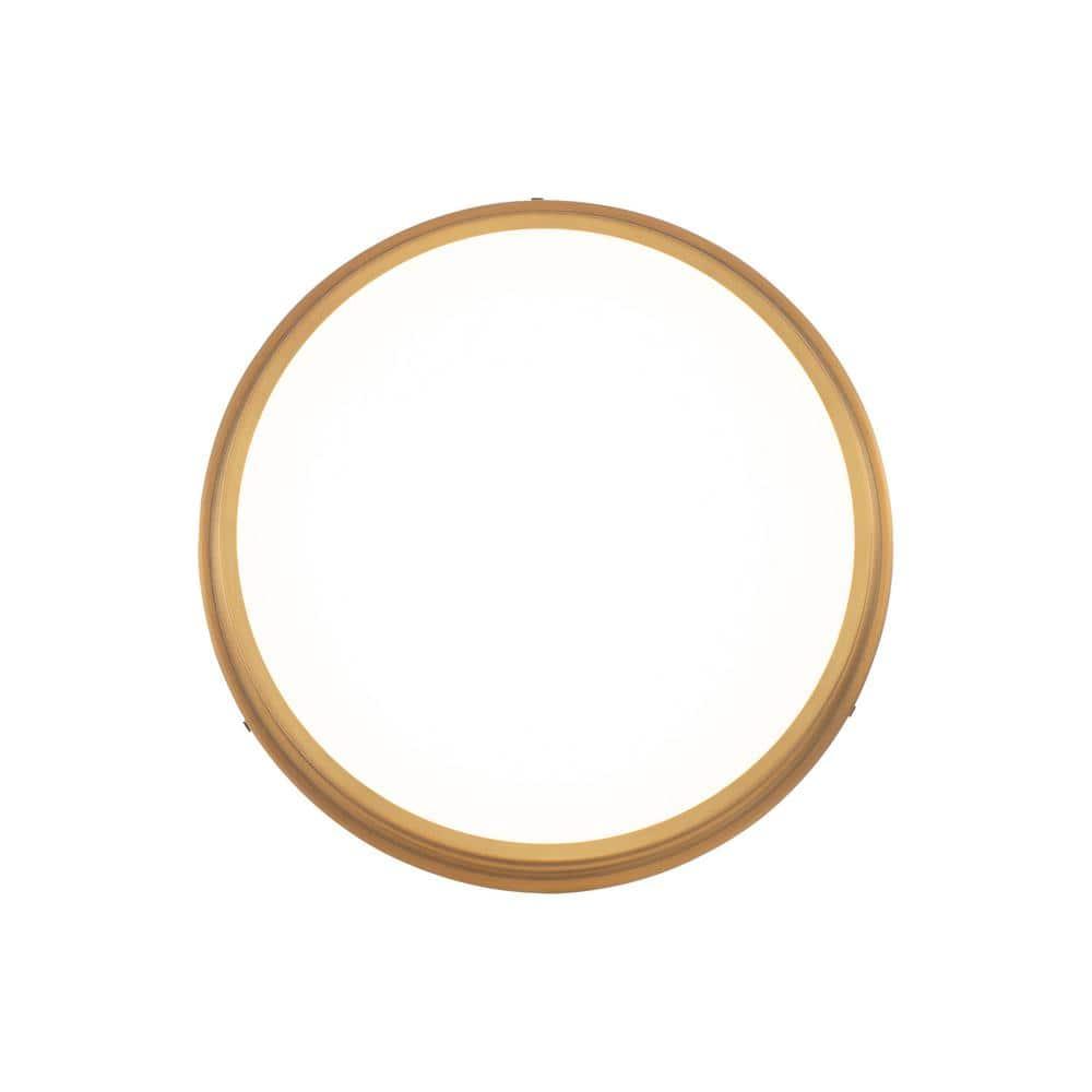 WAC Lighting York 12" LED Modern Aluminum Flush Mount in Aged Brass