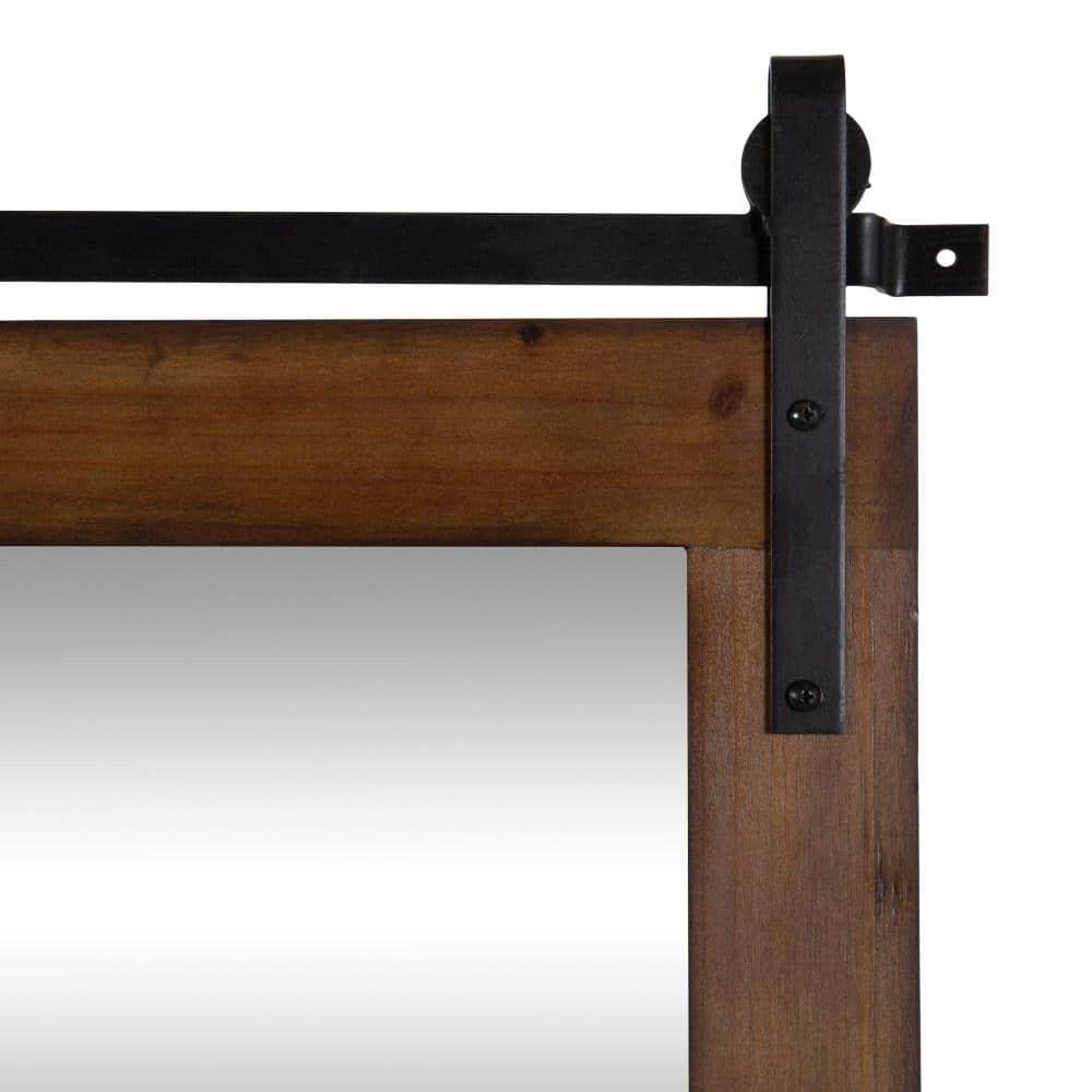 Kate and Laurel Cates Wood Rectangle Mirror, 38x27, Walnut Brown