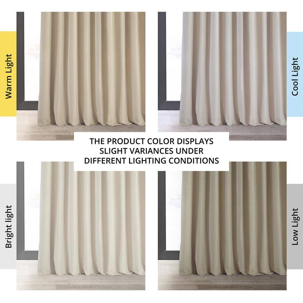 Exclusive Fabrics  Signature Extra Wide Blackout Velvet Curtains (1 Panel) - Luxurious Blackout Drapes Neutral Ground 100 x 84 84 Inches