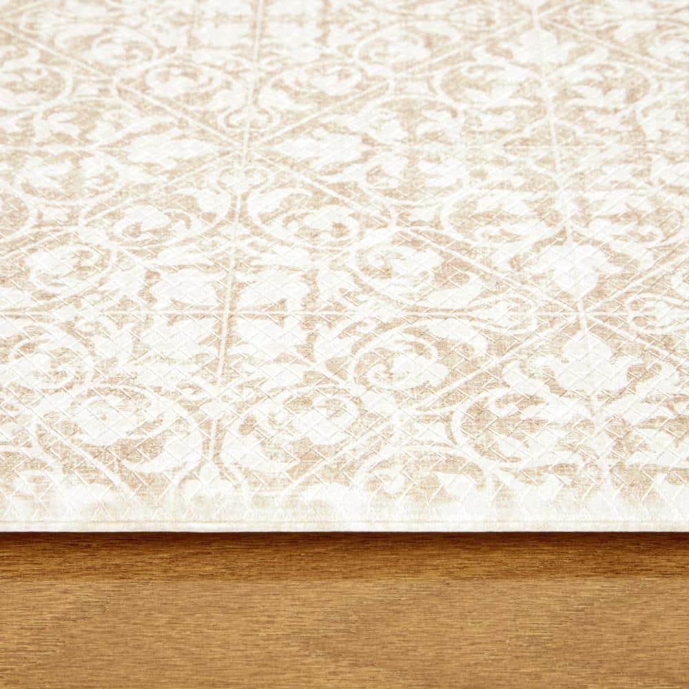 Town & Country Living TOWN & COUNTRY BASICS Comfort Plus Non-Slip Backing Vintage Medallion Tile Anti Fatigue Comfort Mat