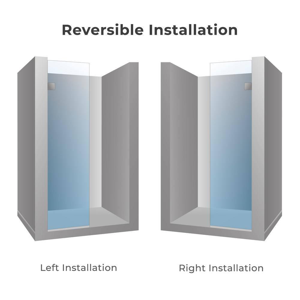 Fab Glass and Mirror MSD1-24-60CH Milan 24" W x 60" H Frameless Fixed Glass Panel