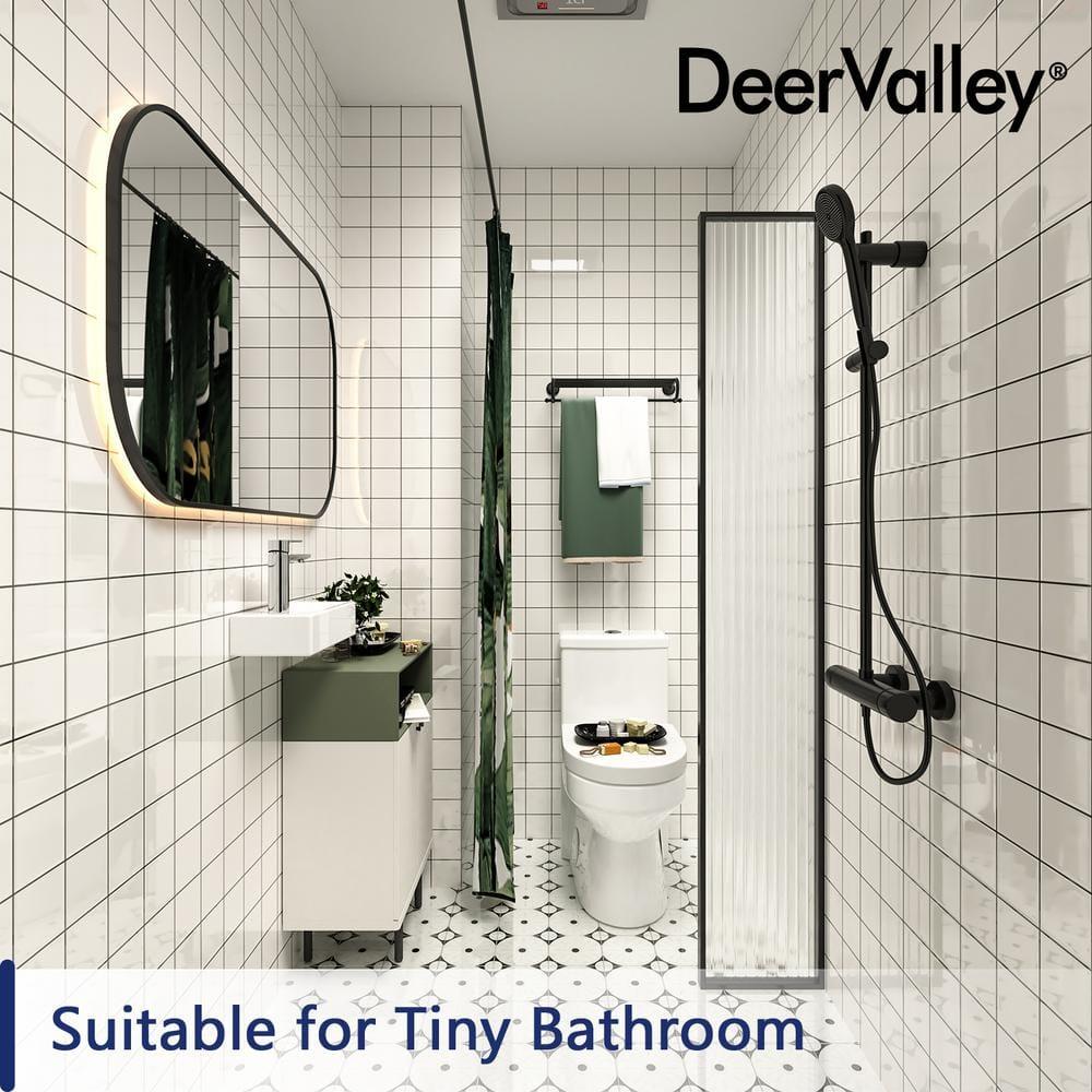 DeerValley DeerValley Liberty Compact Toilets One-Piece Toilet With High-Efficiency Flush Round Toilet for Space-Saving Floor Mounted (Seat Included) DV-1F52812-WHITE