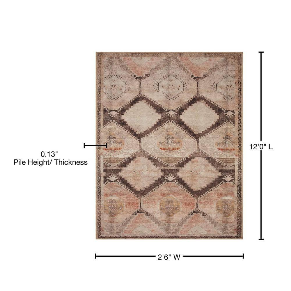 WYN-08 Graphite, Blush 2-6" x 12-0" Size Rug