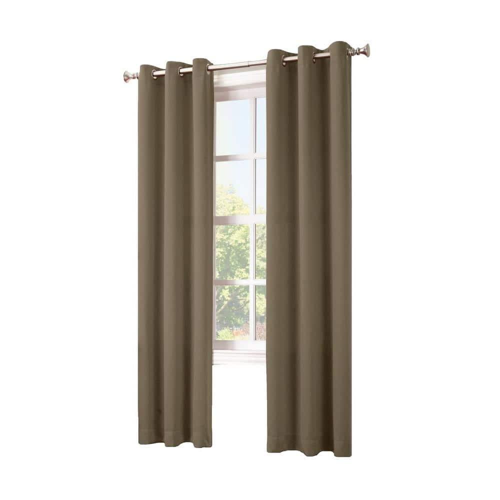 40"x95" Sun Zero Blackout Kenneth Energy Saving Grommet Curtain Panel Barley: Modern Thermal Insulated, Noise Reduction