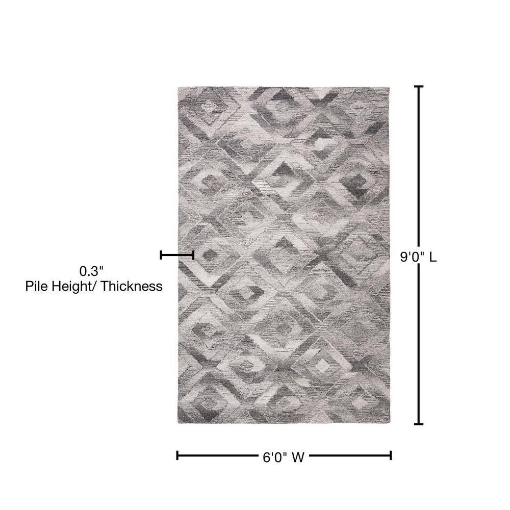 Abstract ABT635 Hand Tufted Area Rug - Grey - 6'x9' - Safavieh.