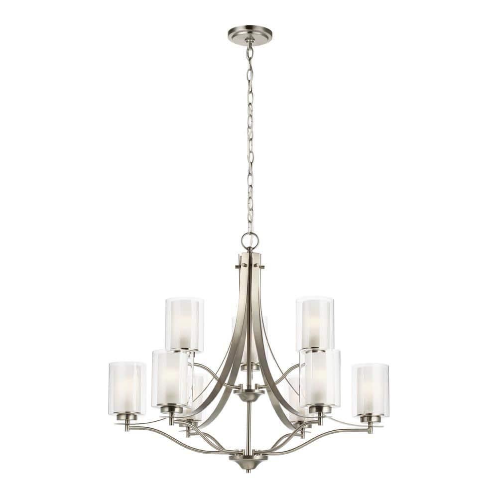 Elmwood Park Brushed Nickel 9-Light Empire Chandelier