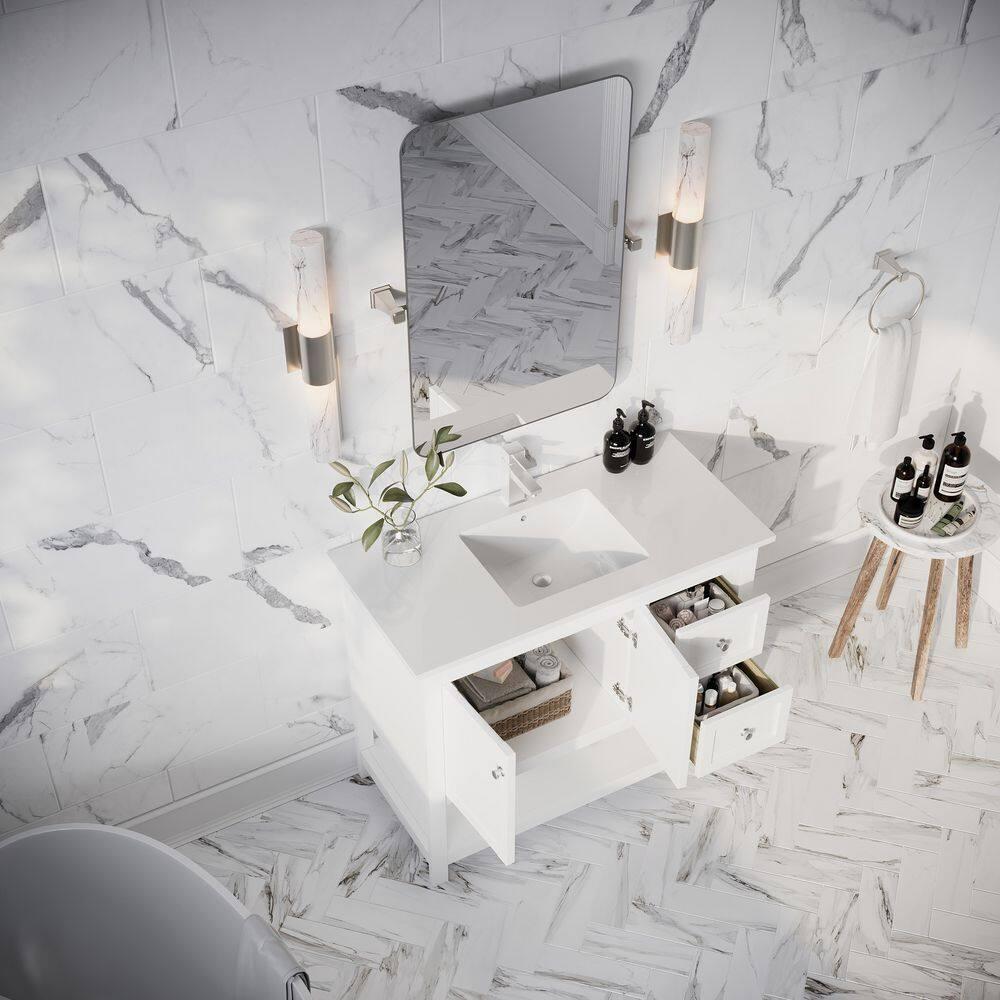 Fresca Manchester 42" Freestanding Single Sink Bathroom Vanity with Integrated Sink (Faucet Not Included)