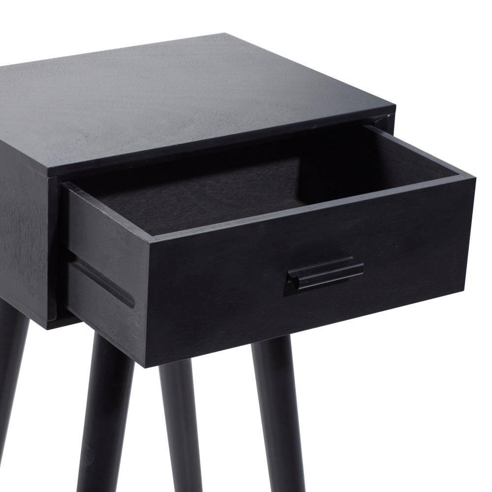 Modern Drawer Wooden Accent Table Black - Olivia & May: Compact Entryway Furniture, Single Storage