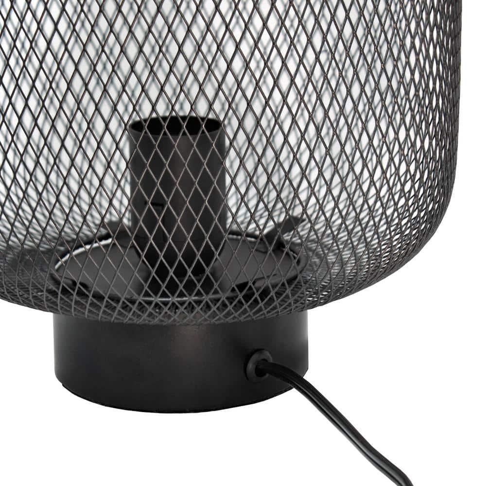 Metal Mesh Industrial Table Lamp Black - Simple Designs: ETL Listed, No Assembly Required