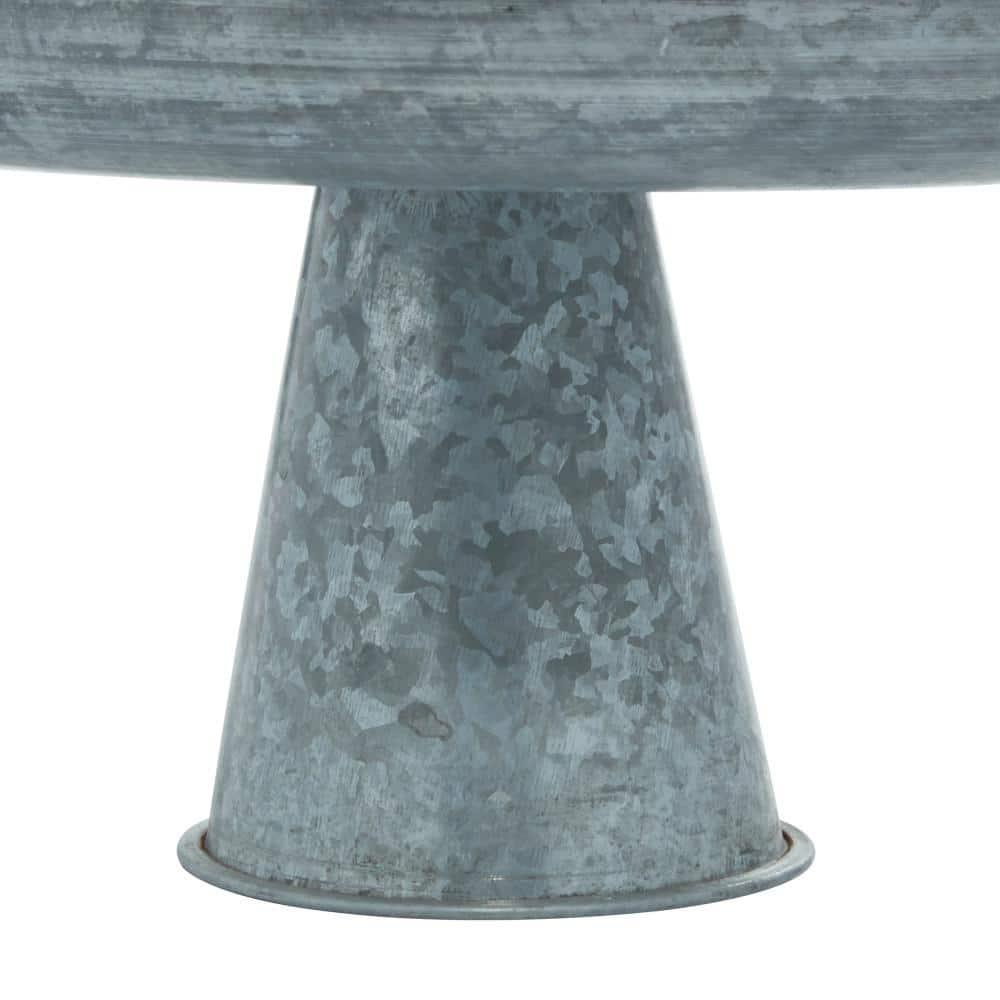 DecMode 12" x 7" Gray Metal Galvanized Decorative Stand, 1-Piece