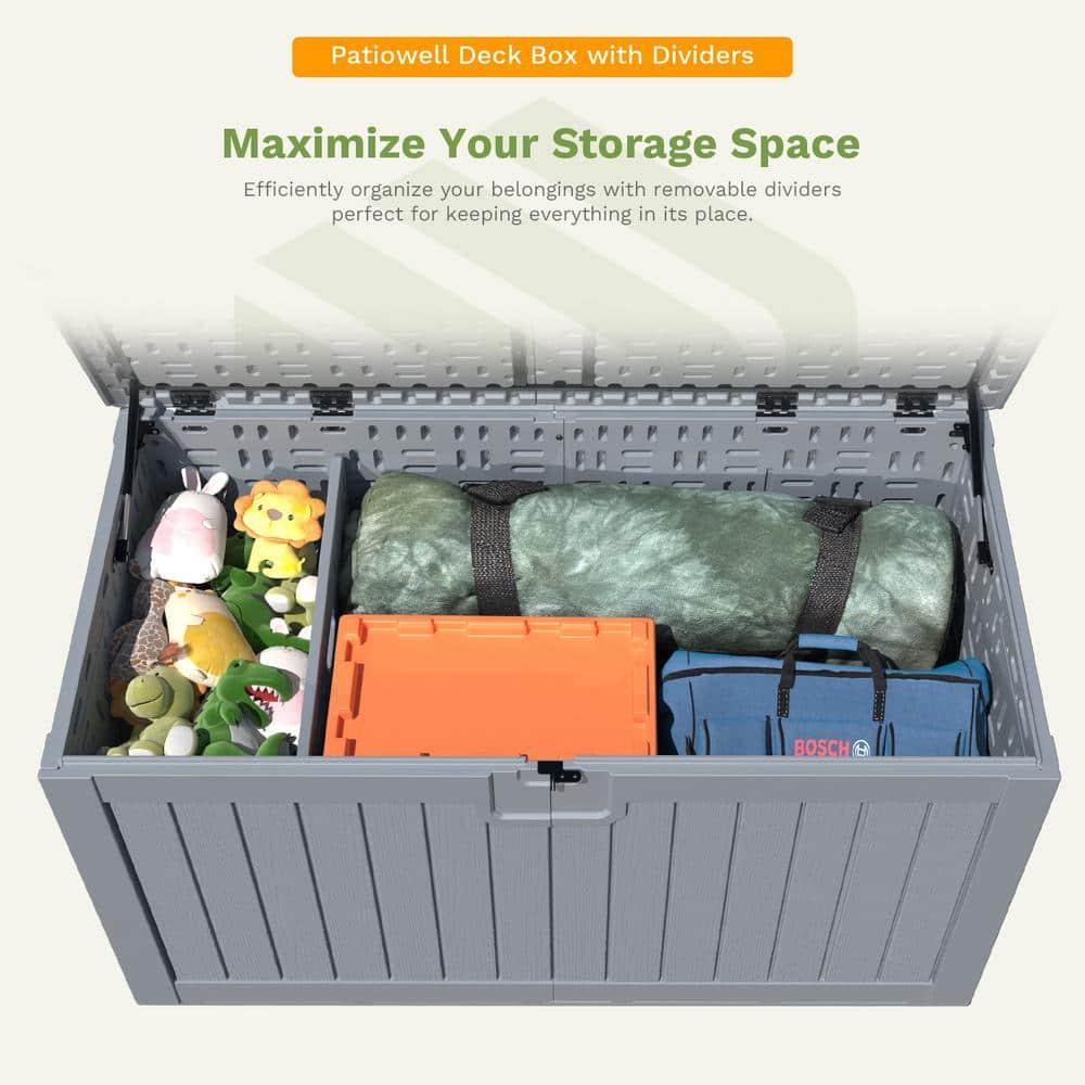 Patiowell 230 Gallons Water Resistant Resin Lockable Deck Box