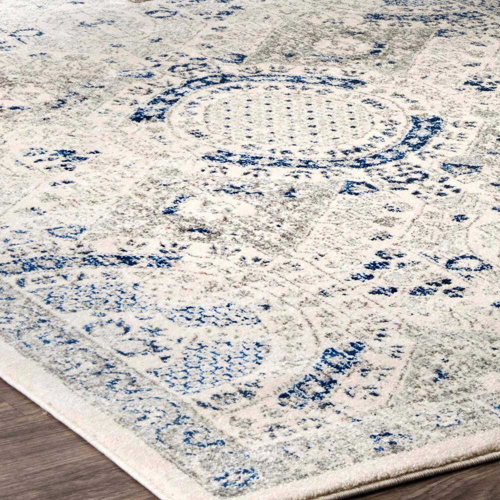 Nuloom Minta Medallion 2x3 Accent Indoor Area Rug for Living Room Bedroom Dining Room Entryway Kitchen, Blue/Off White