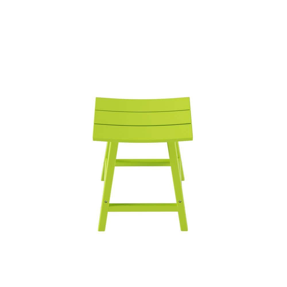 Polytrends  Laguna Hdpe All Weather Outdoor Patio 24" Saddle Seat Counter Stool Lime