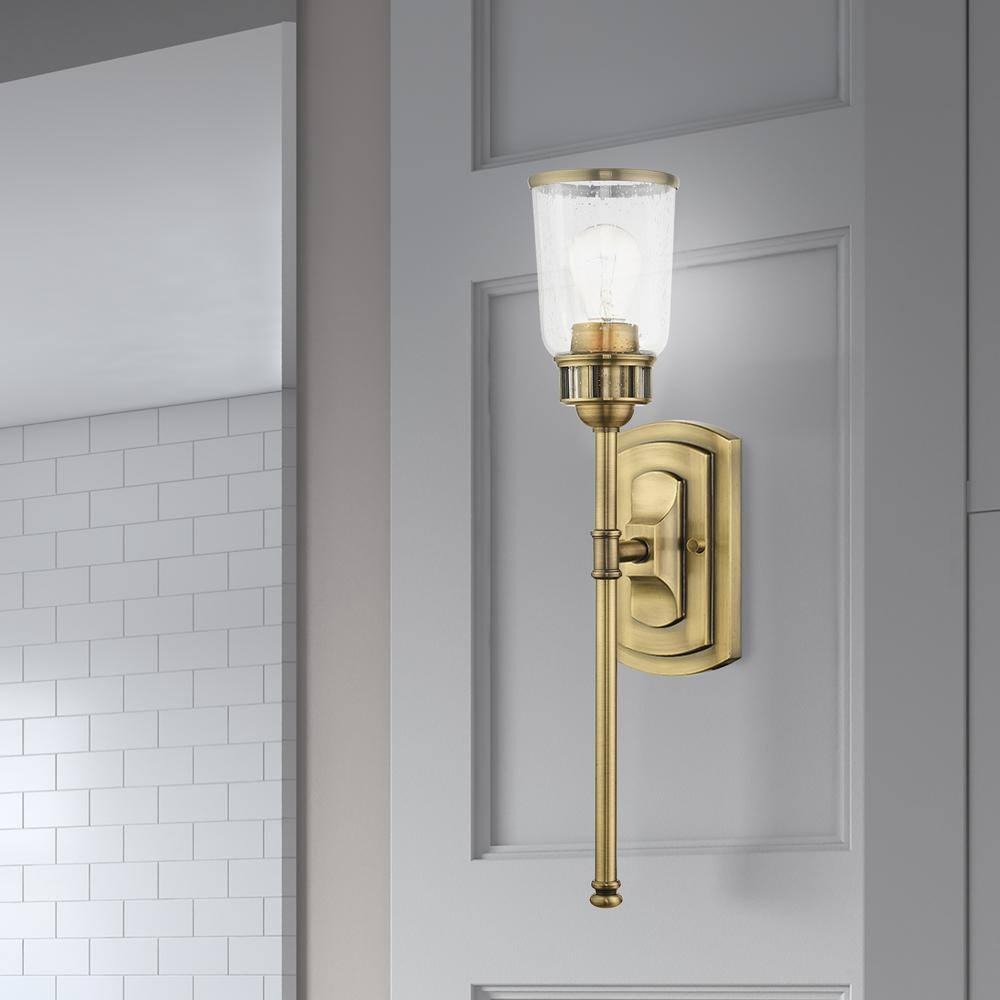 Livex Lighting Lawrenceville 1 - Light Sconce in Antique Brass