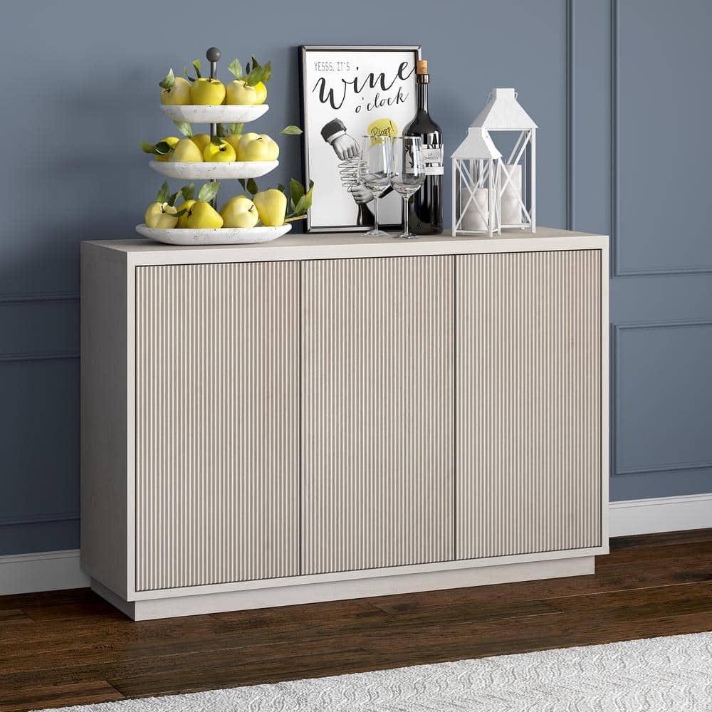 Evelyn&Zoe Alston 48" Wide Rectangular Buffet Table, Alder White