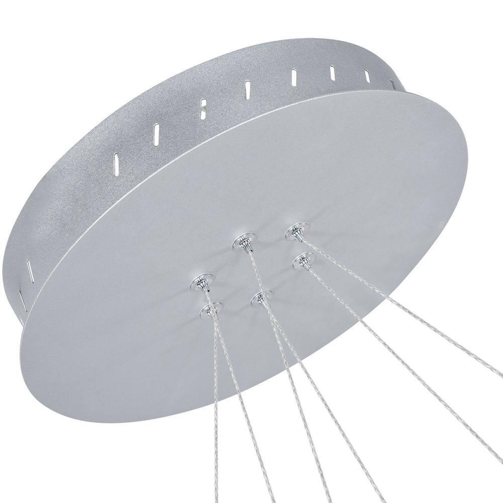Tania Trio 32-in Integrated LED Ring Pendant Height Adjustable ETL Certified Circular Chandelier