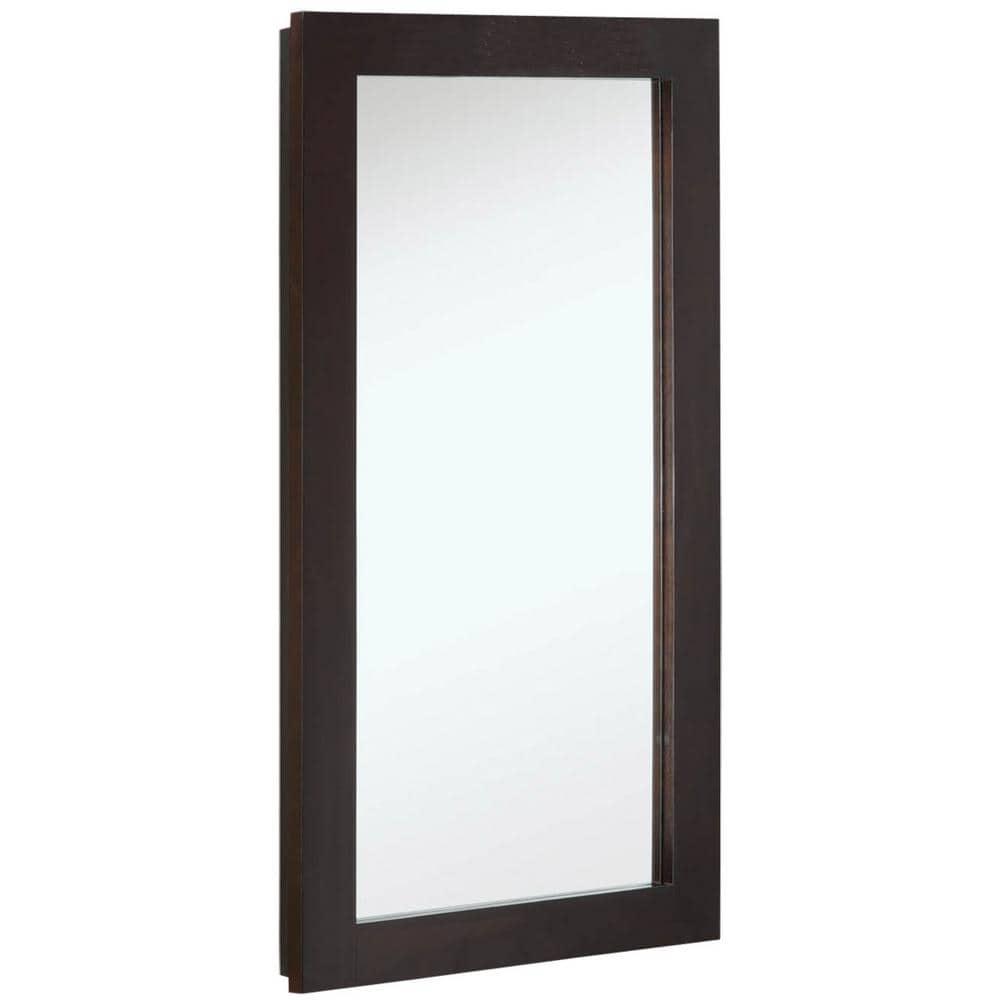 Design House 16" x 5" x 30" Wall Mounted 1-Door Mirrored Bathroom Medicine Cabinet, Espresso