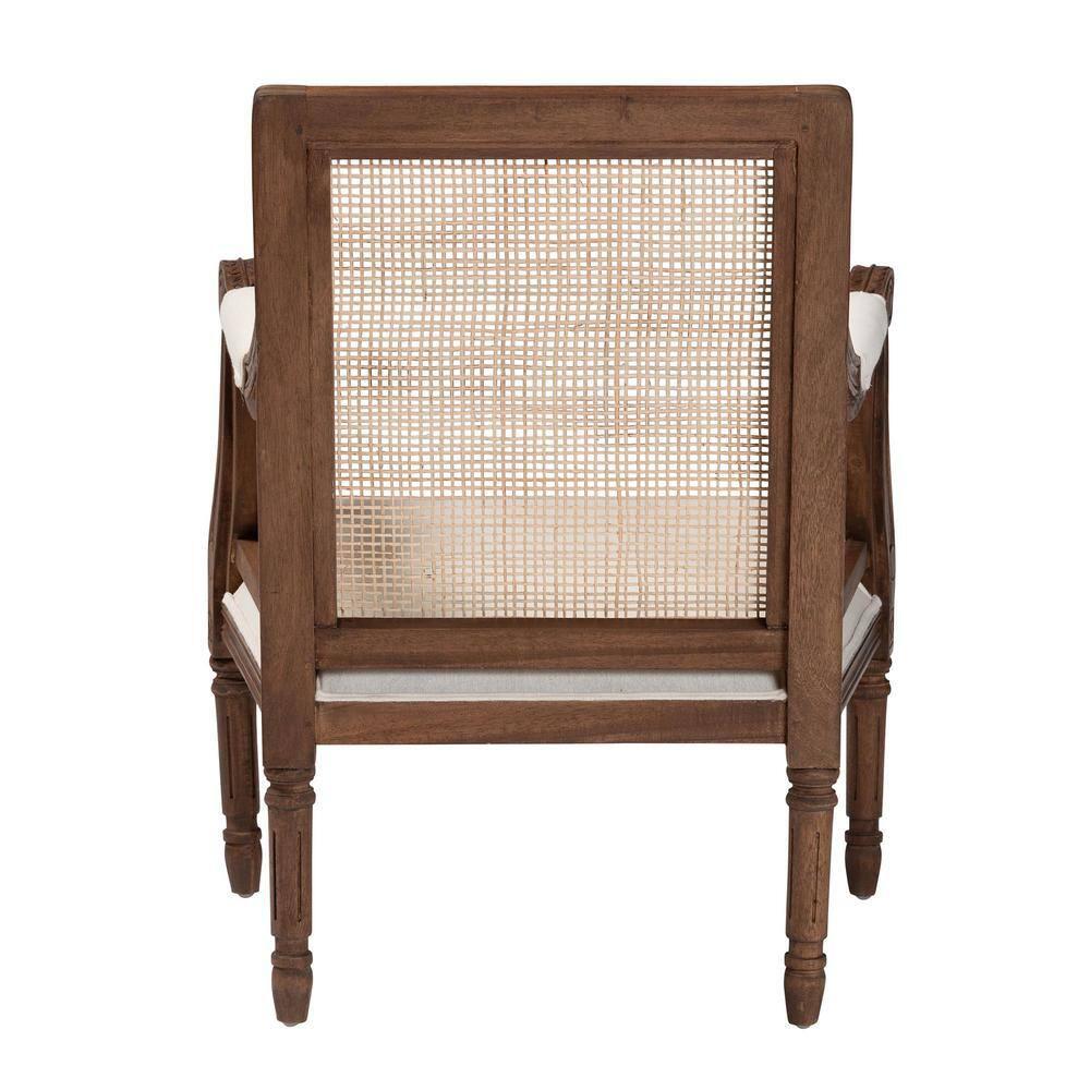 bali & pari Desmond Accent Chair: Traditional French Design, Foam Padded, Woven Back