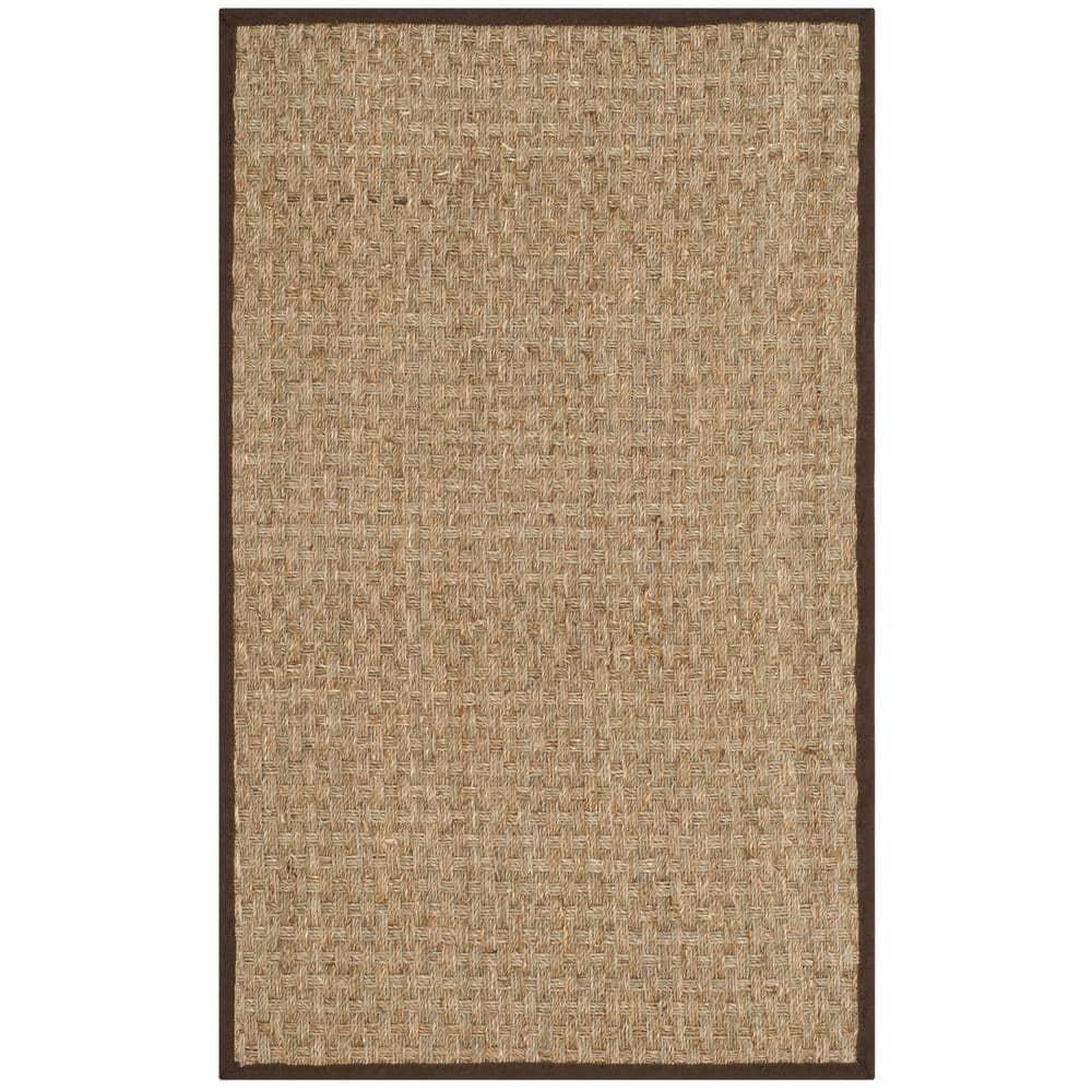 Natural Fiber NF114 Power Loomed Indoor Accent Rug - Natural/Dark Brown - 2'6"x4' - Safavieh.