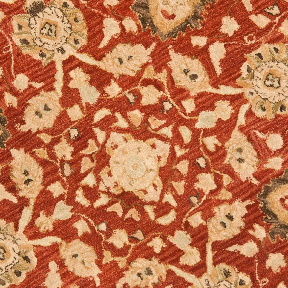 SAFAVIEH Anatolia Venice Traditional Wool Area Rug, Rust/Green, 4' x 4' Round