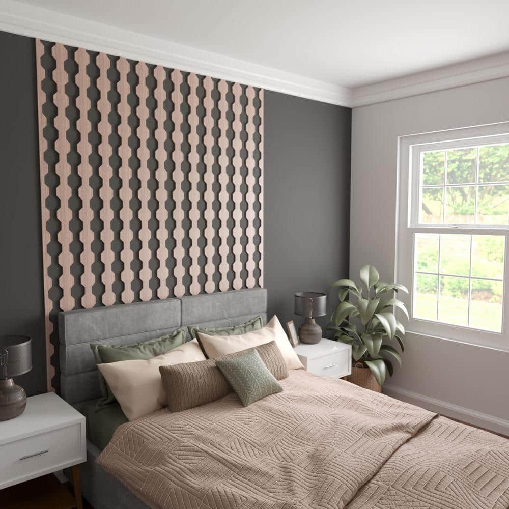 Ekena Millwork Pontiac Adjustable Wood Decorative Slat Wall Panel Kit