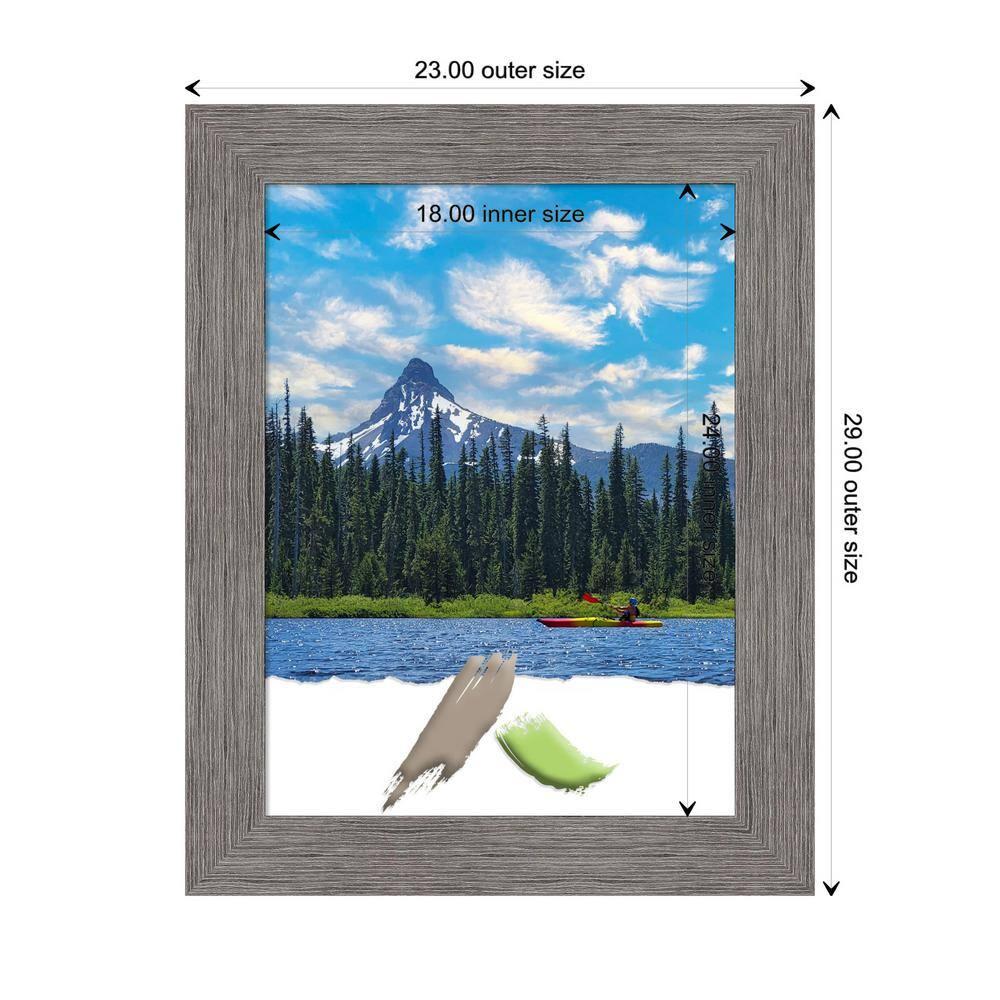 Amanti Art Pinstripe Plank Grey Picture Frame Opening Size 18x24 in.