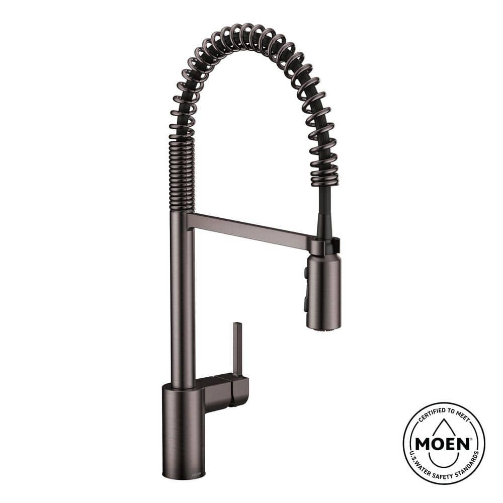 Align One Handle Spring Kitchen Faucet, Modern Single Hole Kitchen Sink Faucet Pulldown Sprayer
