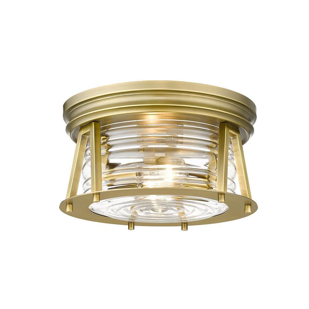 Z-Lite Cape Harbor 2 - Light Flush Mount in  Rubbed Brass