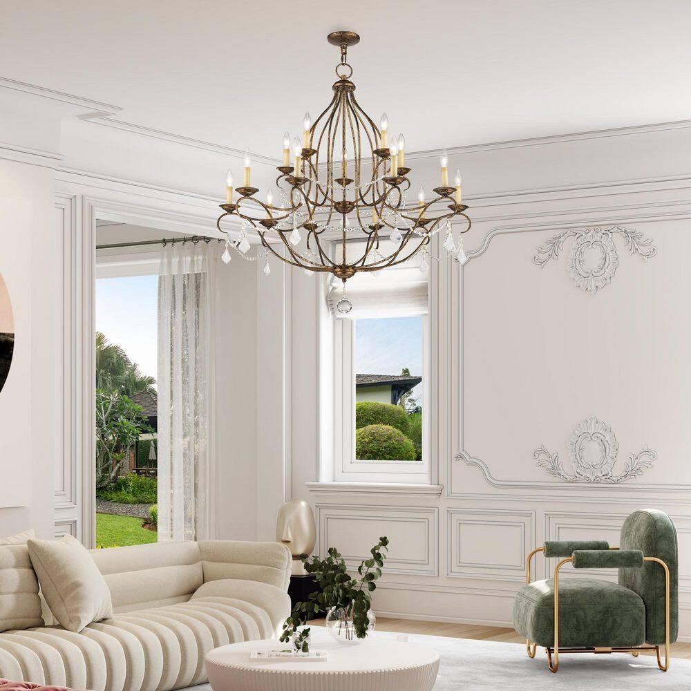 Livex Lighting Chesterfield Chandelier in Hand Applied Venetian Golden Bronze