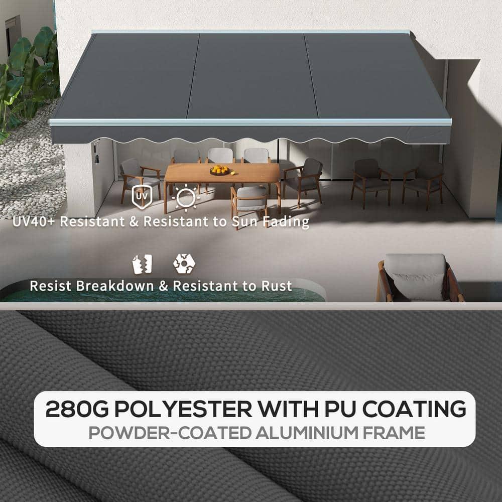 Outsunny Outsunny Polyester Cover Retractable Patio Awning