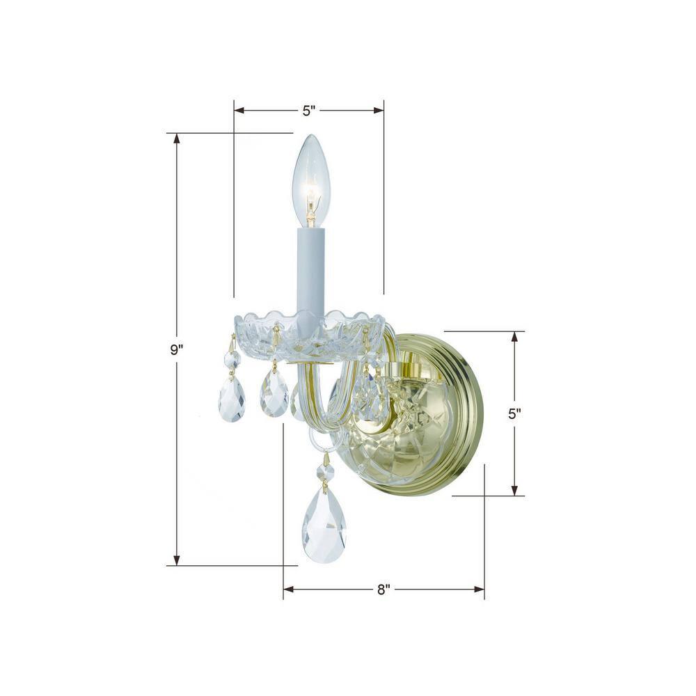 Crystorama Lighting Traditional Crystal 1 - Light Sconce in  Polished Brass