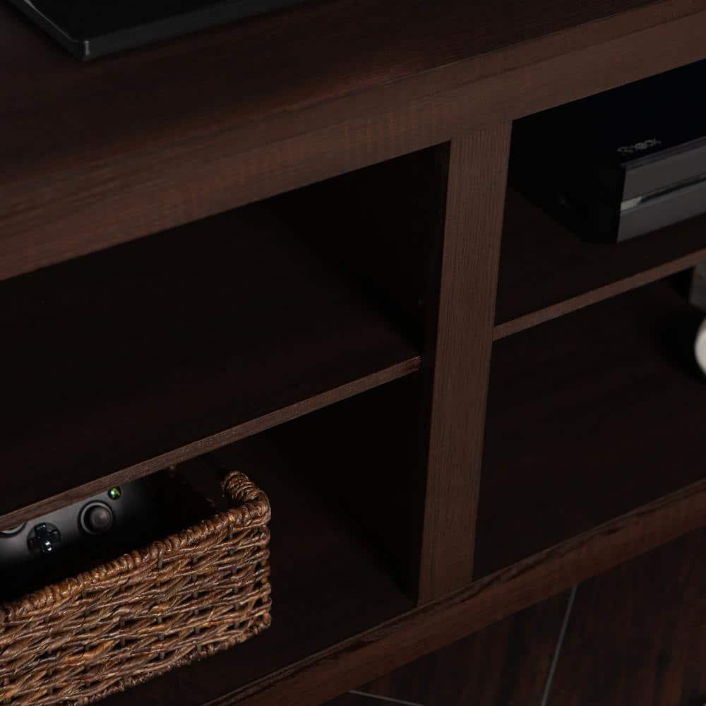 58" Transitional MDF Corner TV Stand - Espresso