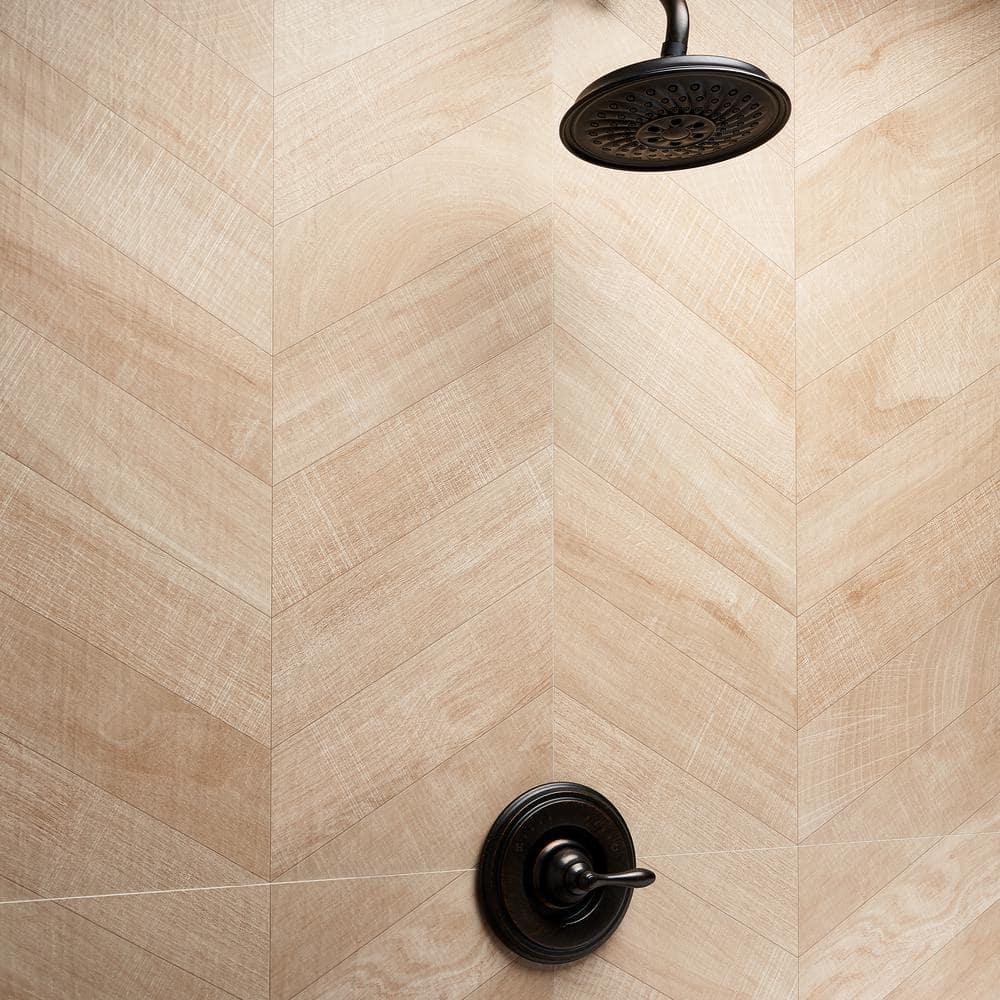 Chevron 24 in. x 48 in. Matte Porcelain Floor and Wall Tile (15.49 Sq. Ft. / Case)