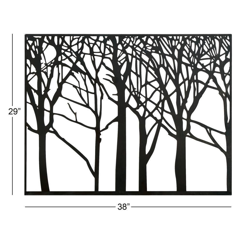 DecMode Black Metal Tree Wall Decor