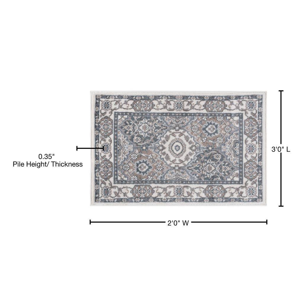 Tayse Madison Area Rug MDN3617 Traditional Cream Half-Brick Repeat 2' x 3' Rectangle