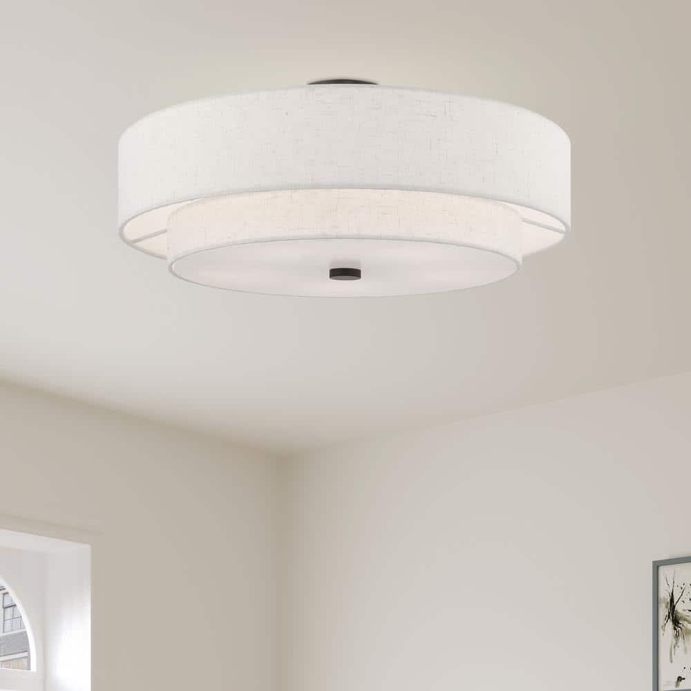 Livex Lighting Meridian 5 - Light Semi-Flush Mount in  English Bronze
