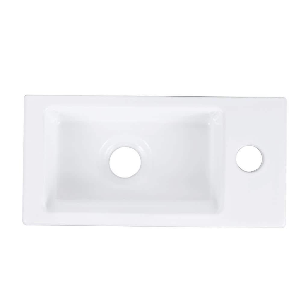 DeerValley DV-1V081R White Ceramic Rectangular 7'' Wall Mount Bathroom Sink