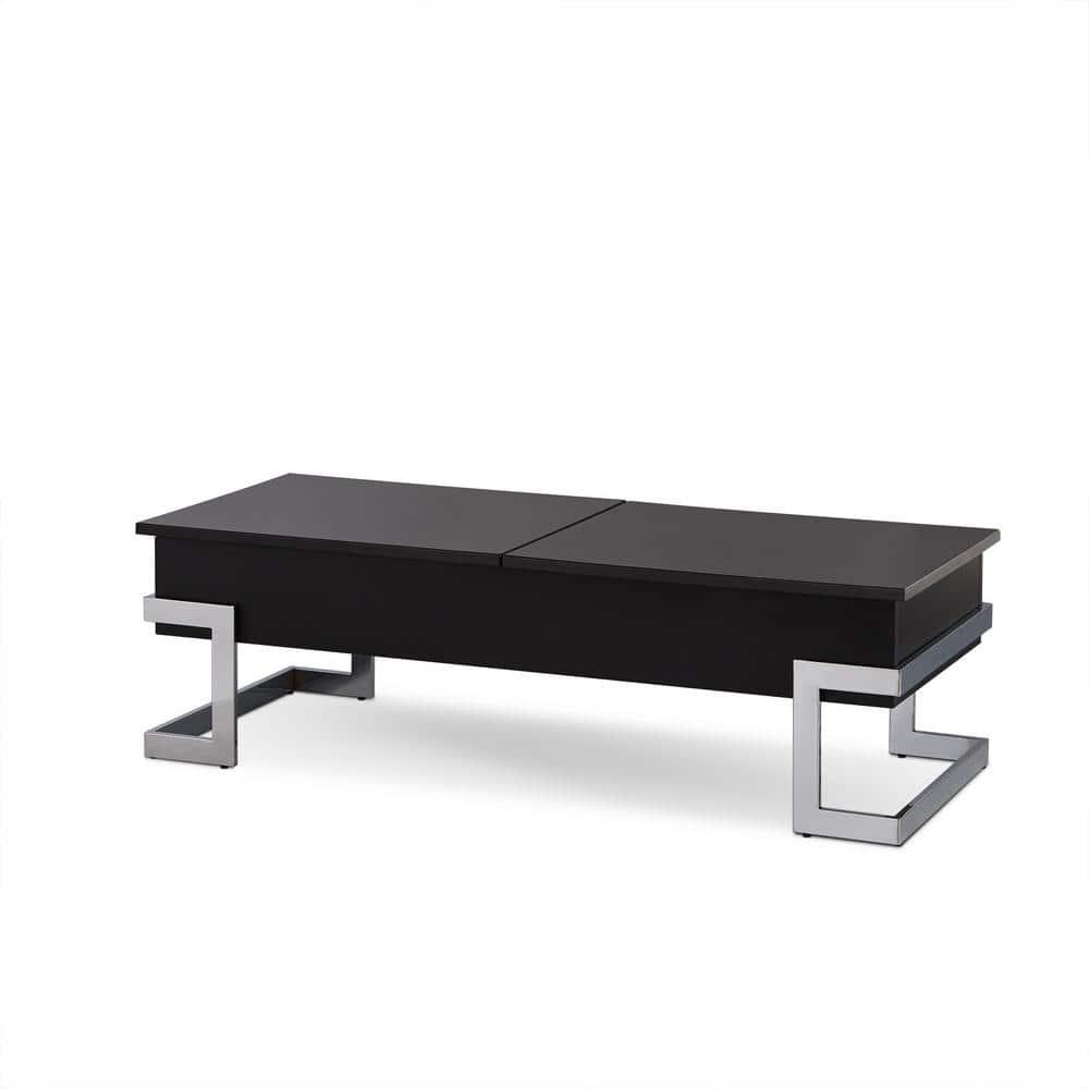 ACME Calnan Rectangular Lift Top Coffee Table in Black and Chrome