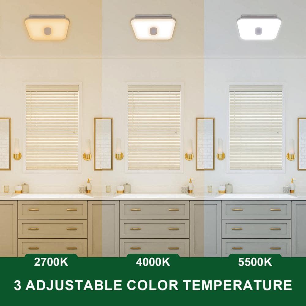 90 CFM Energy Star Bathroom Ventilation with Lighting Square Exhaust Night Light Fan Bathroom Fan