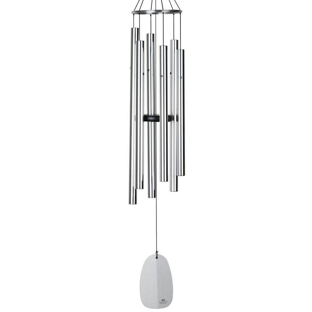 Woodstock Windchimes Bells of Paradise Silver 44", Wind Chimes For Outside, Wind Chimes For Garden, Patio, and Outdoor Decor, 44"L