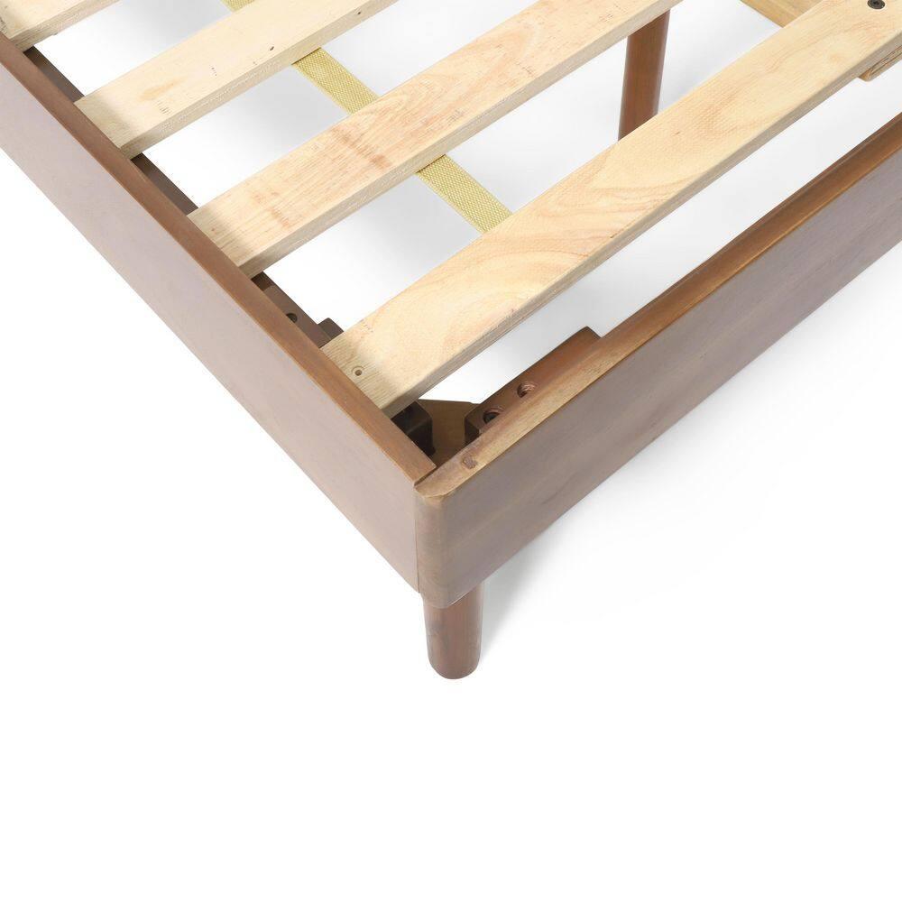 GDF Studio OkiOKi Mid Century Wood Bed, Medium Brown Full