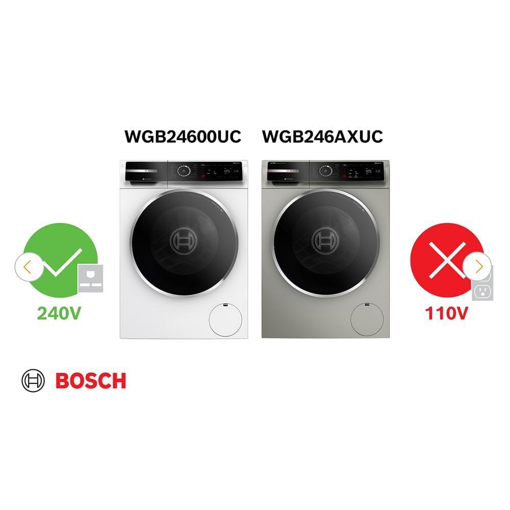 Bosch 500 Series White Smart Front Load Washer with Stainless Steel Drum